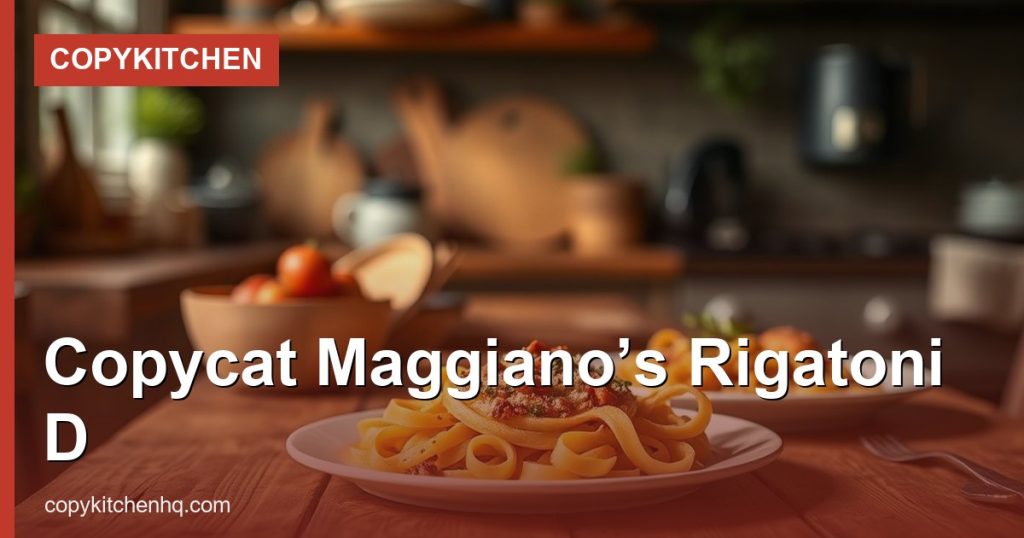 Copycat Maggiano’s Rigatoni D - CopyKitchen